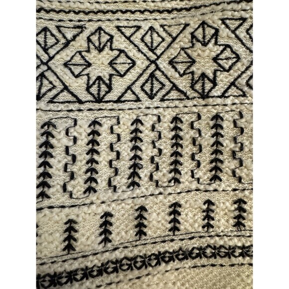 Lucky brand cowl neck sweater ivory Sz. XL  black geometric thread design NEW - Picture 8 of 8